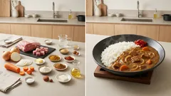 市販ルーなしでも満足:バターと小麦粉で作る「自家製ルーの豚カレー」