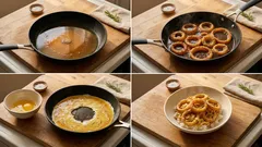 残ったオニオンリングで10分丼:だしを吸わせる卵とじ丼の作り方