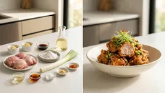 カリッと唐揚げに中華風ねぎソースたっぷり—漬け込み15分でごはんが進む