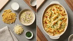 余ったお好み焼き生地で翌日ごはん:ペンネの「お好みグラタン」をトースターで