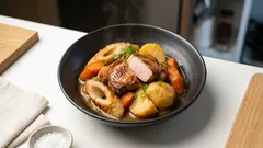 おでんだけじゃない、ちくわぶの甘辛煮：じゃがいもと豚肉で味しみほくほく