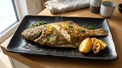 油大さじ2でカリッとふっくら。カレイの塩焼き揚げ(揚げ焼き)をフライパンで簡単に